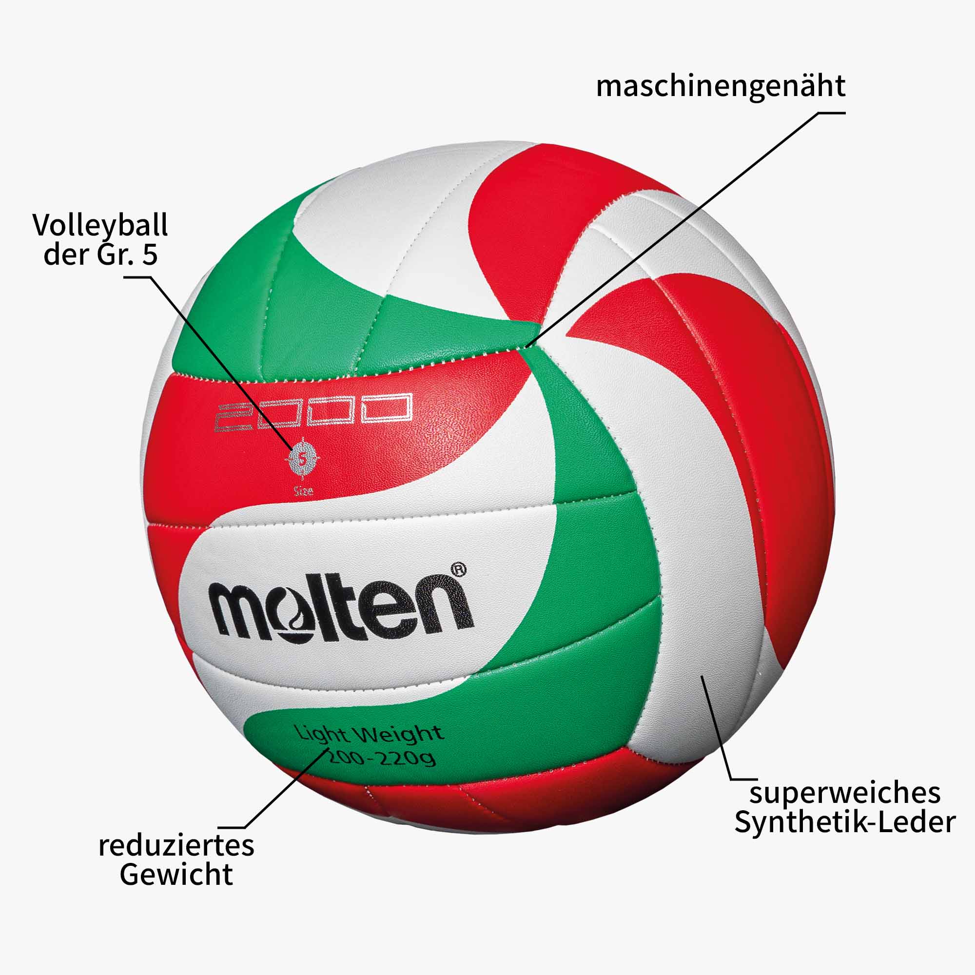Volleyball Leichtball Gr. 5 | V5M2000-L - Image 4